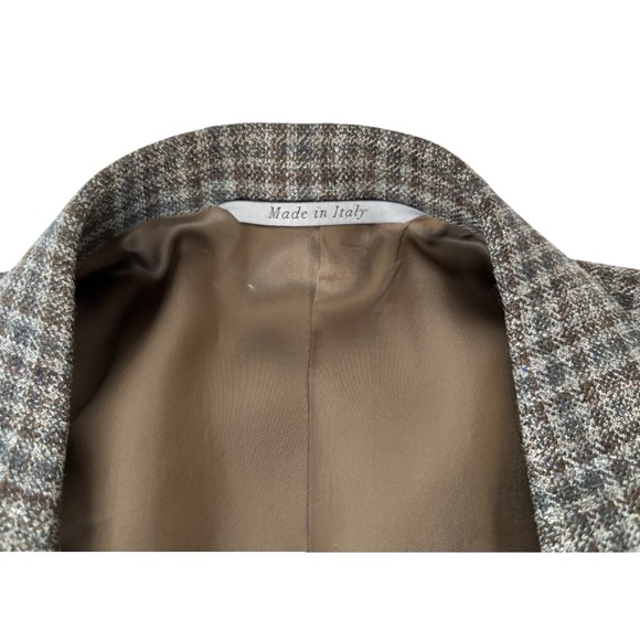 Canali Lightweight European silk/wool blend plaid check blazer | 58R IT (US 48R) - Picture 2 of 16